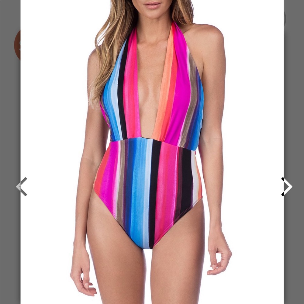La Blanca wrap front one piece bathing suit